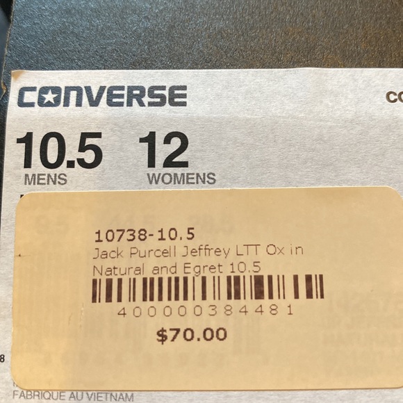 Converse Jack Percell Jeffrey 10.5M 12W in Natural - Picture 4 of 7